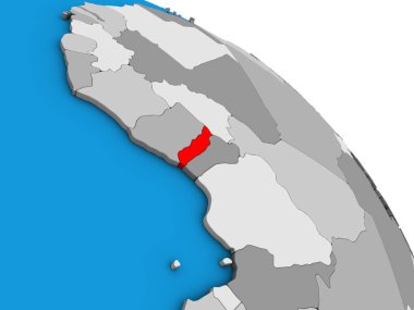 Togo basit mavi siyasi 3d dünya üzerinde. 3D çizim.