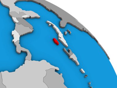 Jamaika basit mavi siyasi 3d dünya üzerinde. 3D çizim.