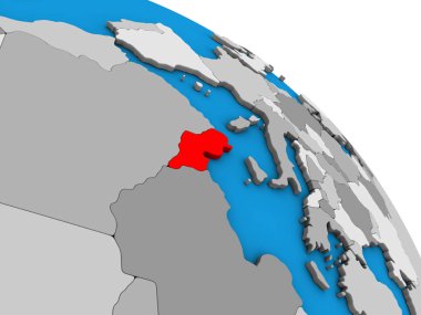 Tunus basit mavi siyasi 3d dünya üzerinde. 3D çizim.