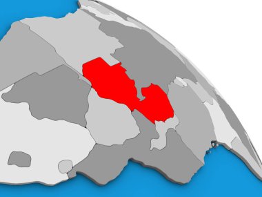Zambiya basit mavi siyasi 3d dünya üzerinde. 3D çizim.