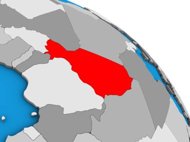 Nijer basit mavi siyasi 3d dünya üzerinde. 3D çizim.