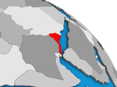 Eritre basit mavi siyasi 3d dünya üzerinde. 3D çizim.