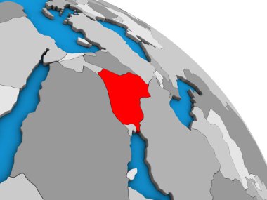 Irak basit mavi siyasi 3d dünya üzerinde. 3D çizim.
