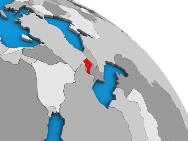 Ermenistan basit mavi siyasi 3d dünya üzerinde. 3D çizim.