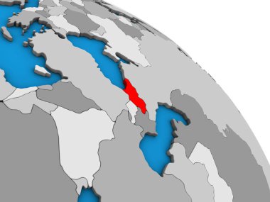 Georgia basit mavi siyasi 3d dünya üzerinde. 3D çizim.