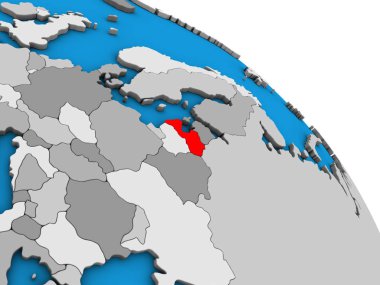 Letonya basit mavi siyasi 3d dünya üzerinde. 3D çizim.
