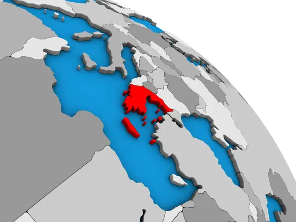 Grekland Enkla Blå Politiska Klot Illustration — Stockfoto