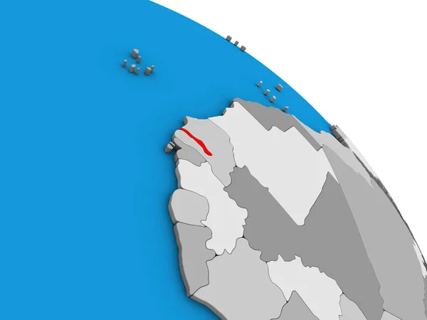 Гамбія Простий Синій Політичних Моделі Землі Ілюстрація — стокове фото