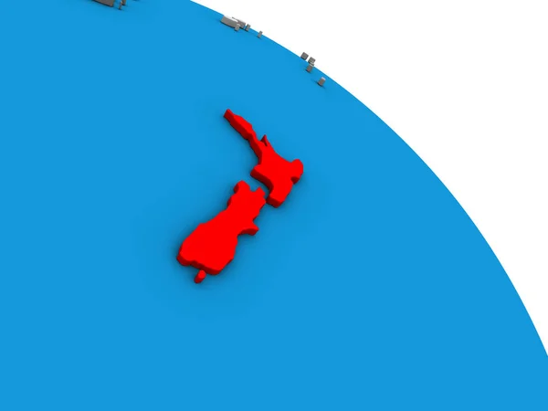 Нова Зеландія Простий Синій Політичних Моделі Землі Ілюстрація — стокове фото