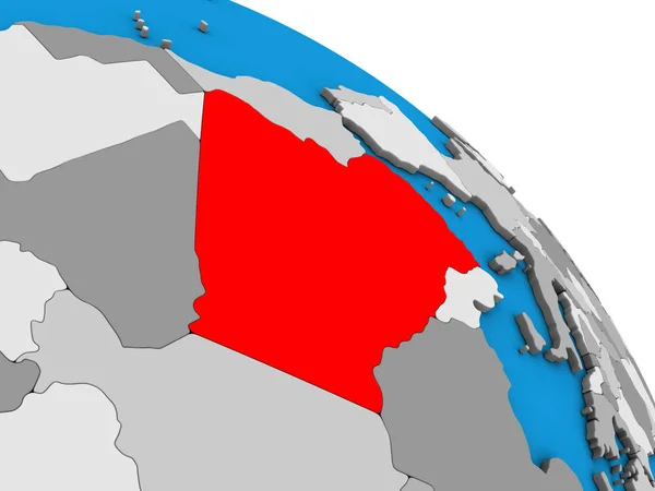 Алжир Простом Голубом Политическом Глобусе Иллюстрация — стоковое фото