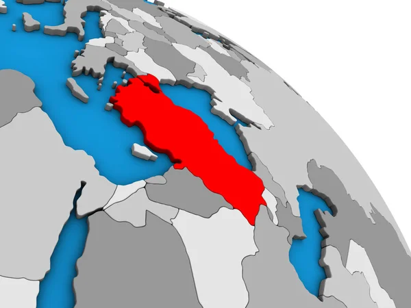 Turcja Prosty Niebieski Globus Polityczny Ilustracja — Zdjęcie stockowe