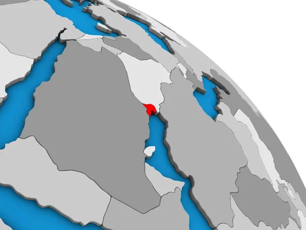 シンプルな青い政治 地球儀にクウェート イラストレーション — ストック写真