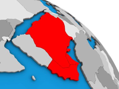 Ccasg ülkeler basit mavi siyasi 3d dünya üzerinde. 3D çizim.