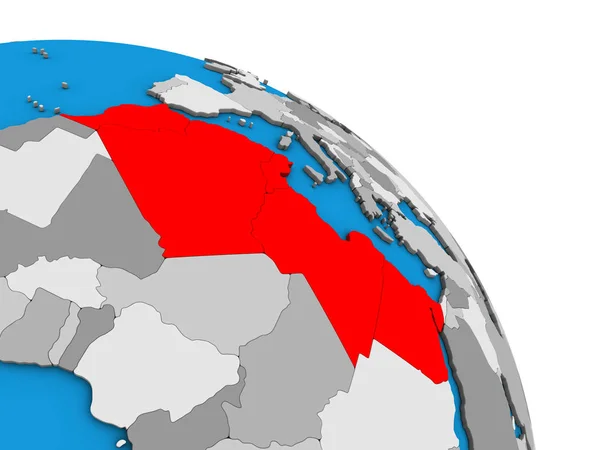 Norte África Simple Mundo Político Azul Ilustración —  Fotos de Stock