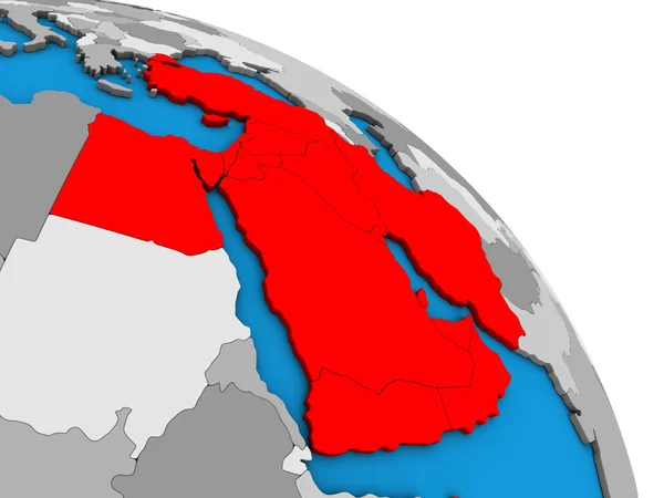 Medio Oriente Semplice Globo Blu Politico Illustrazione — Foto Stock