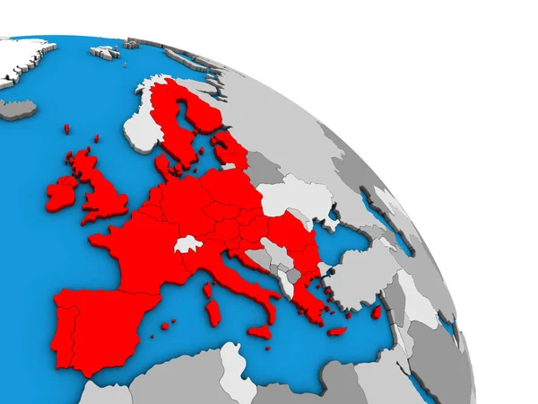 Unione Europea Semplice Globo Blu Politico Illustrazione — Foto Stock