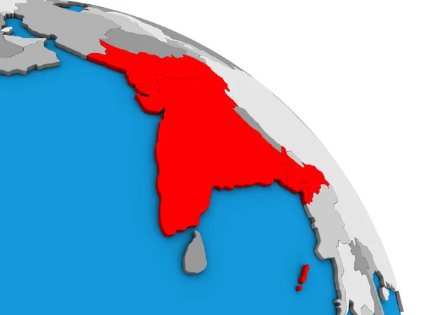 British India Simple Blue Political Globe Ilustración — Foto de Stock