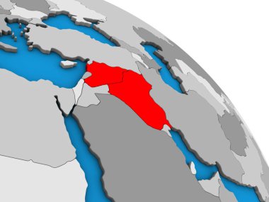 İslam devleti basit mavi siyasi 3d dünya üzerinde. 3D çizim.