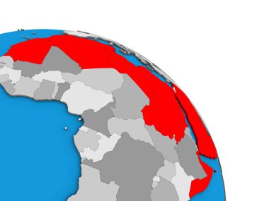 Arap Birliği basit mavi siyasi 3d dünya üzerinde. 3D çizim.