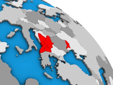 CEFTA ülkeler basit mavi siyasi 3d dünya üzerinde. 3D çizim.