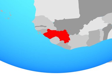 Gine basit siyasi dünya üzerinde. 3D çizim.