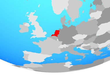 Hollanda basit siyasi dünya üzerinde. 3D çizim.