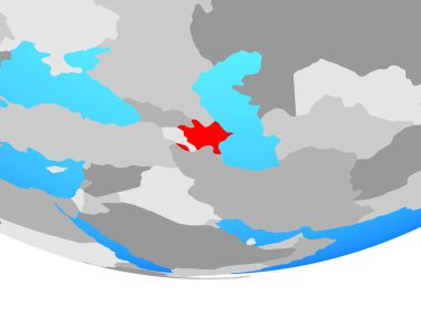 Azerbaycan basit siyasi dünya üzerinde. 3D çizim.