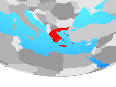 Yunanistan basit siyasi dünya üzerinde. 3D çizim.