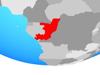 Kongo basit siyasi dünya üzerinde. 3D çizim.