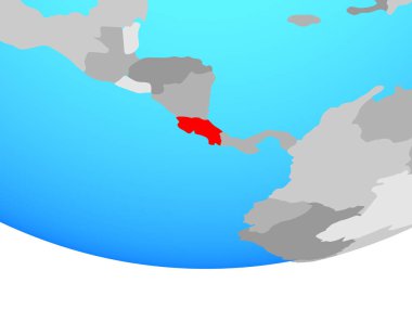 Kosta Rika basit siyasi dünya üzerinde. 3D çizim.