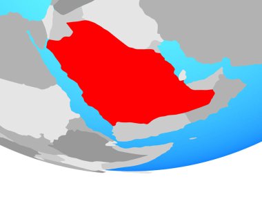 Suudi Arabistan basit siyasi dünya üzerinde. 3D çizim.