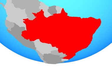 Brezilya basit siyasi dünya üzerinde. 3D çizim.
