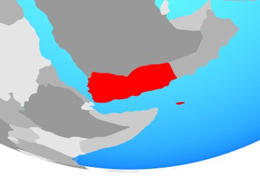 Yemen basit siyasi dünya üzerinde. 3D çizim.