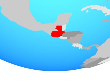 Guatemala basit siyasi dünya üzerinde. 3D çizim.