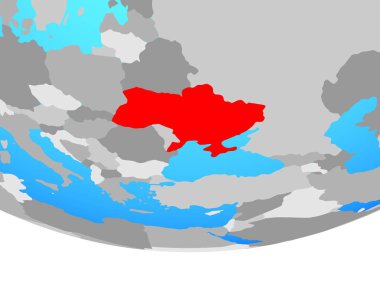 Ukrayna basit siyasi dünya üzerinde. 3D çizim.
