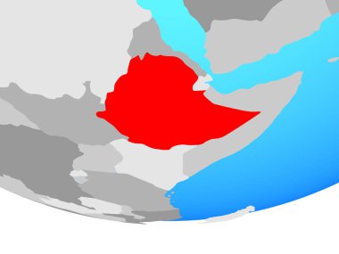 Etiyopya basit siyasi dünya üzerinde. 3D çizim.