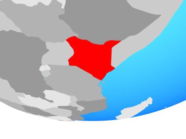 Kenya basit siyasi dünya üzerinde. 3D çizim.