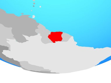 Surinam basit siyasi dünya üzerinde. 3D çizim.