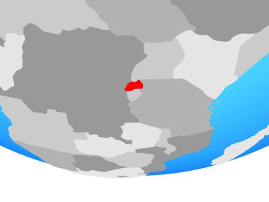 Ruanda basit siyasi dünya üzerinde. 3D çizim.