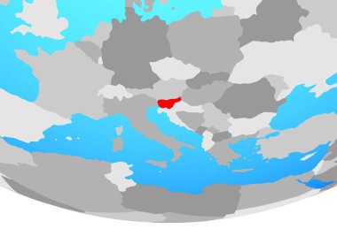 Slovenya basit siyasi dünya üzerinde. 3D çizim.
