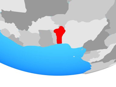 Benin basit siyasi dünya üzerinde. 3D çizim.