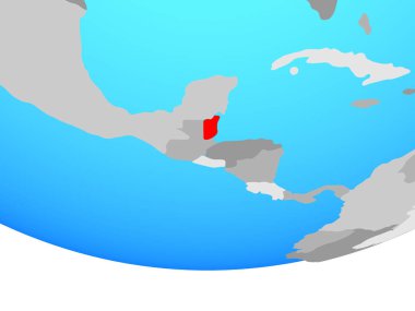 Belize basit siyasi dünya üzerinde. 3D çizim.