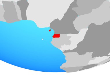 Ekvator Ginesi basit siyasi dünya üzerinde. 3D çizim.