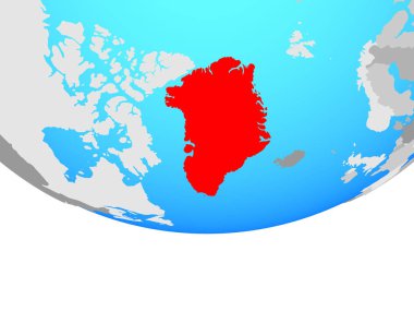 Grönland basit siyasi dünya üzerinde. 3D çizim.