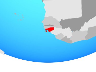 Gine-Bissau basit siyasi dünya üzerinde. 3D çizim.