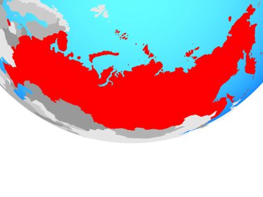 Rusya basit siyasi dünya üzerinde. 3D çizim.