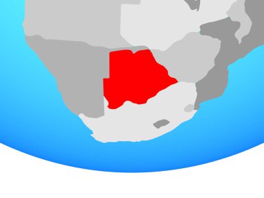 Botsvana basit siyasi dünya üzerinde. 3D çizim.