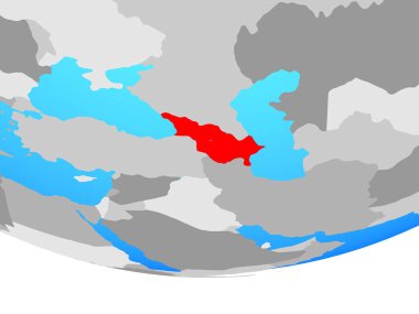 Kafkasya'da basit siyasi dünya üzerinde. 3D çizim.