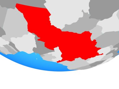 Orta Afrika basit siyasi dünya üzerinde. 3D çizim.