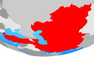 Eko üye devletler basit siyasi dünya üzerinde. 3D çizim.